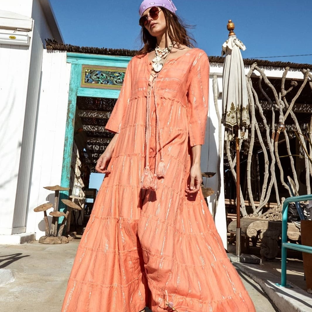 bitter talent Skiën Boho Jurk Koraal Lang - Bohemian stijl | Boho Babe